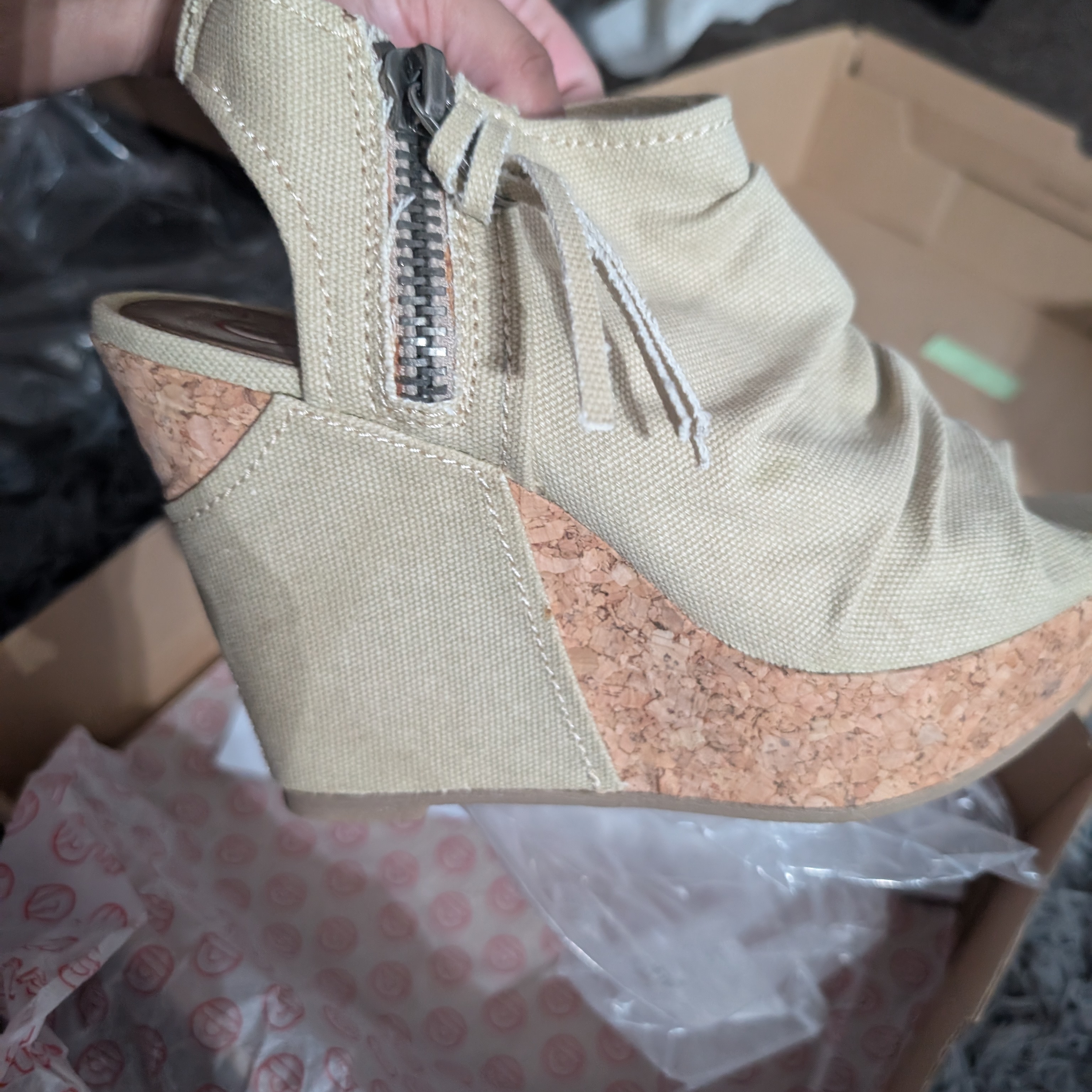 Big Buddha Cream Wedge Sandals